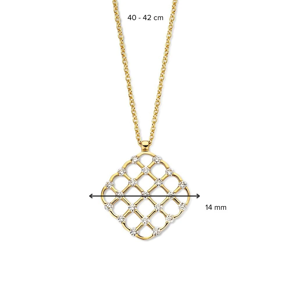Collier geelgoud briljant 0,22 crt.