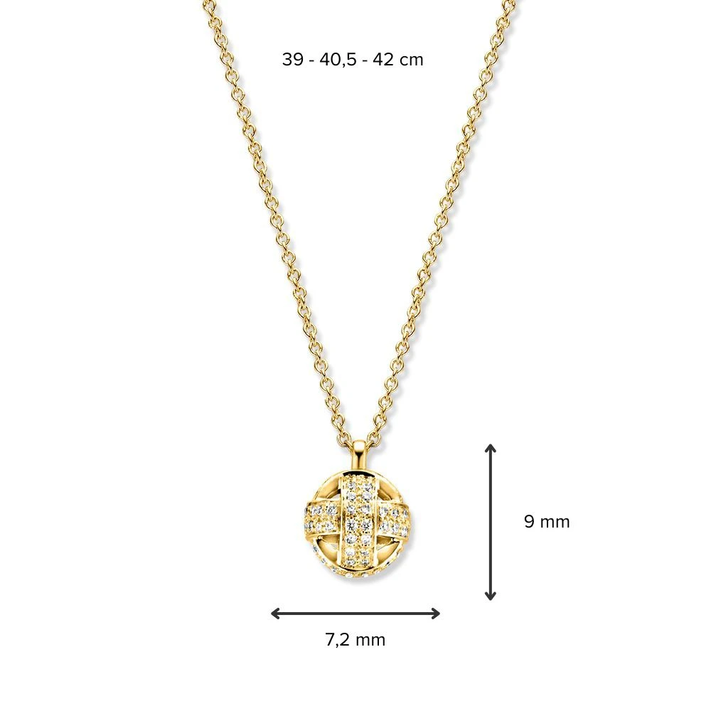 Collier geelgoud briljant 0,23 crt.