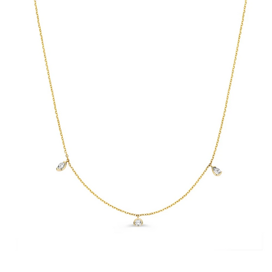 Collier geelgoud briljant 0,24 crt.
