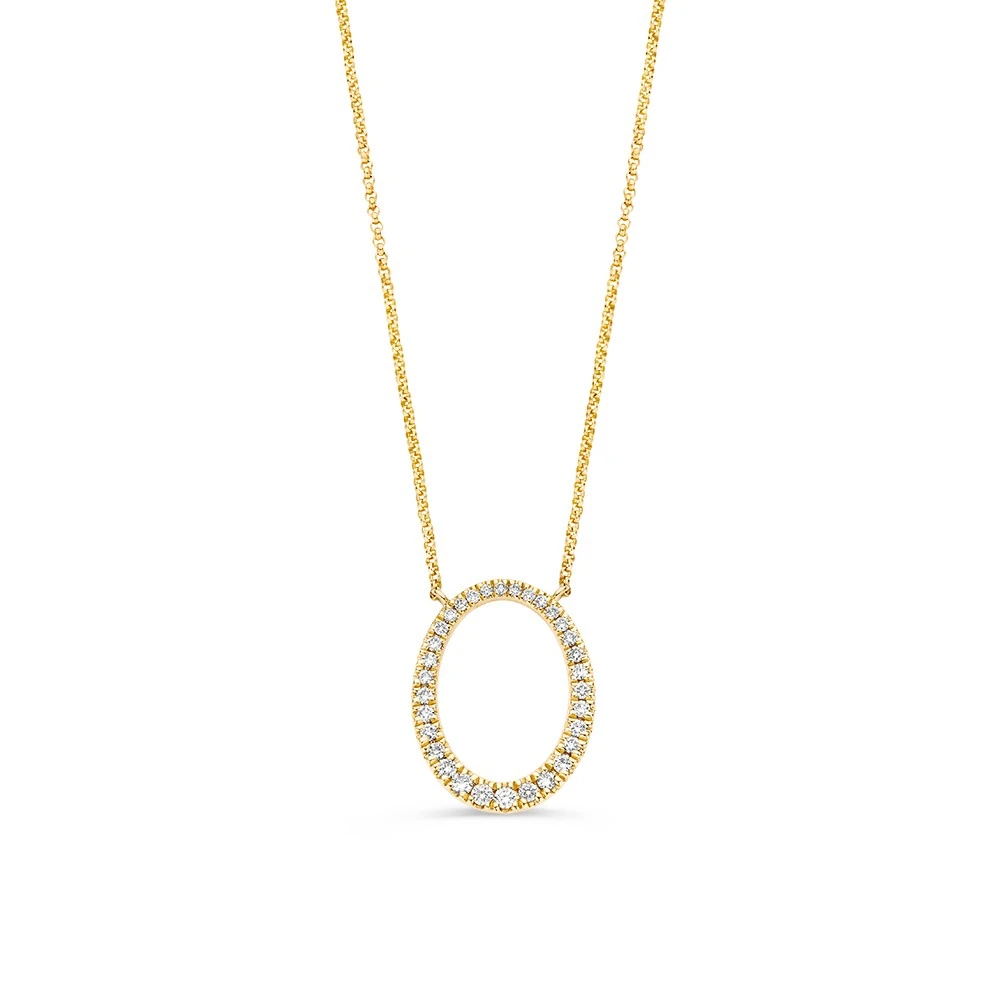 Collier geelgoud briljant 0,25 crt.