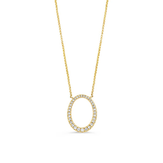 Collier geelgoud briljant 0,25 crt.