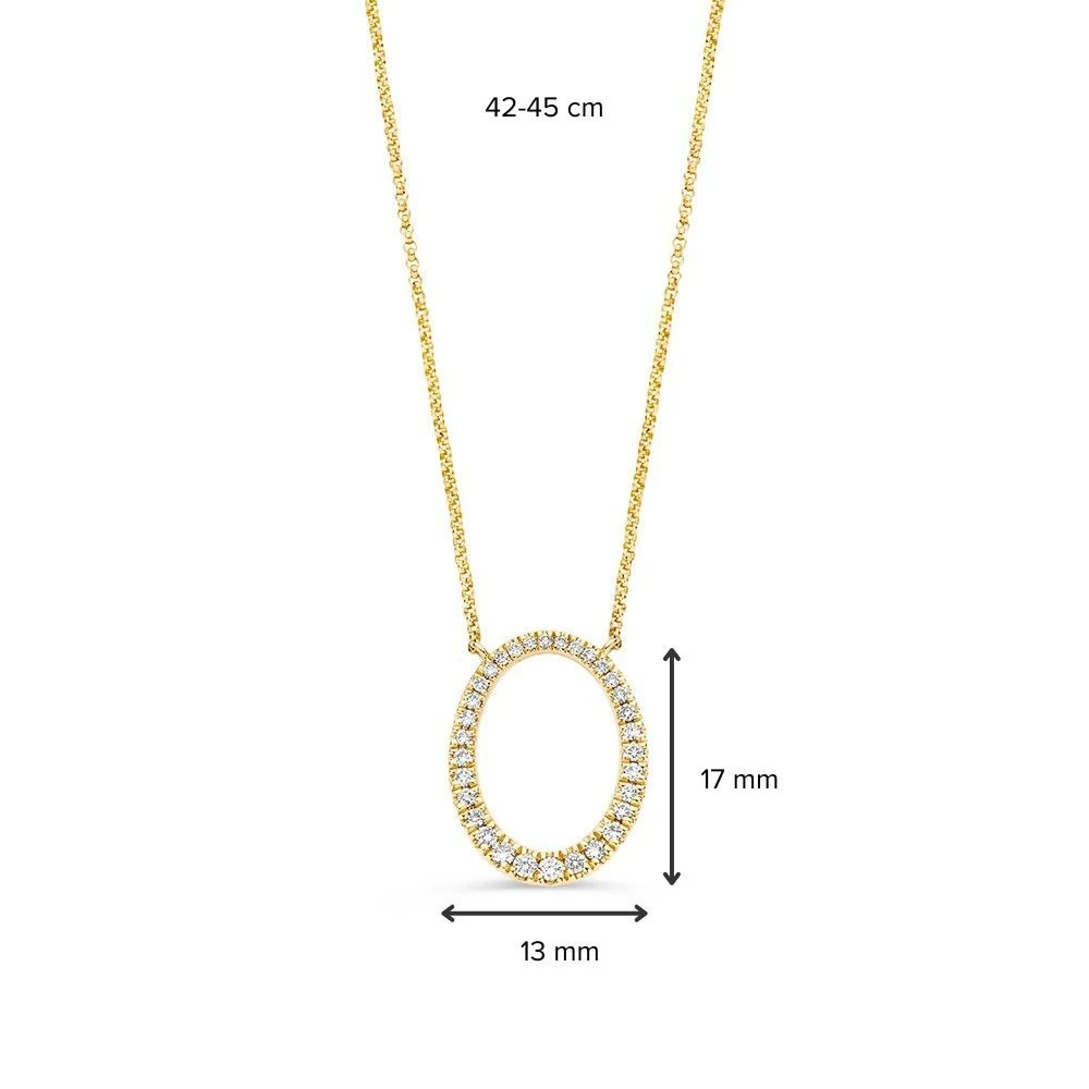 Collier geelgoud briljant 0,25 crt.