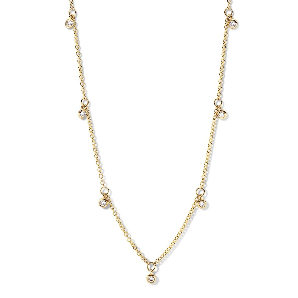 Collier geelgoud briljant 0,25 crt.