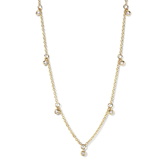 Collier geelgoud briljant 0,25 crt.