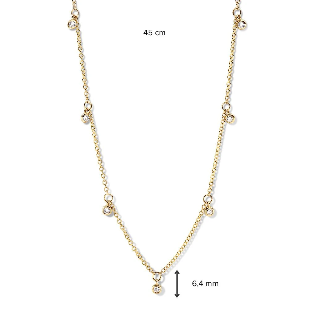 Collier geelgoud briljant 0,25 crt.