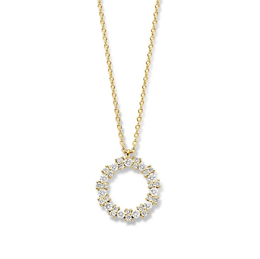 Collier geelgoud briljant 0,28 crt.