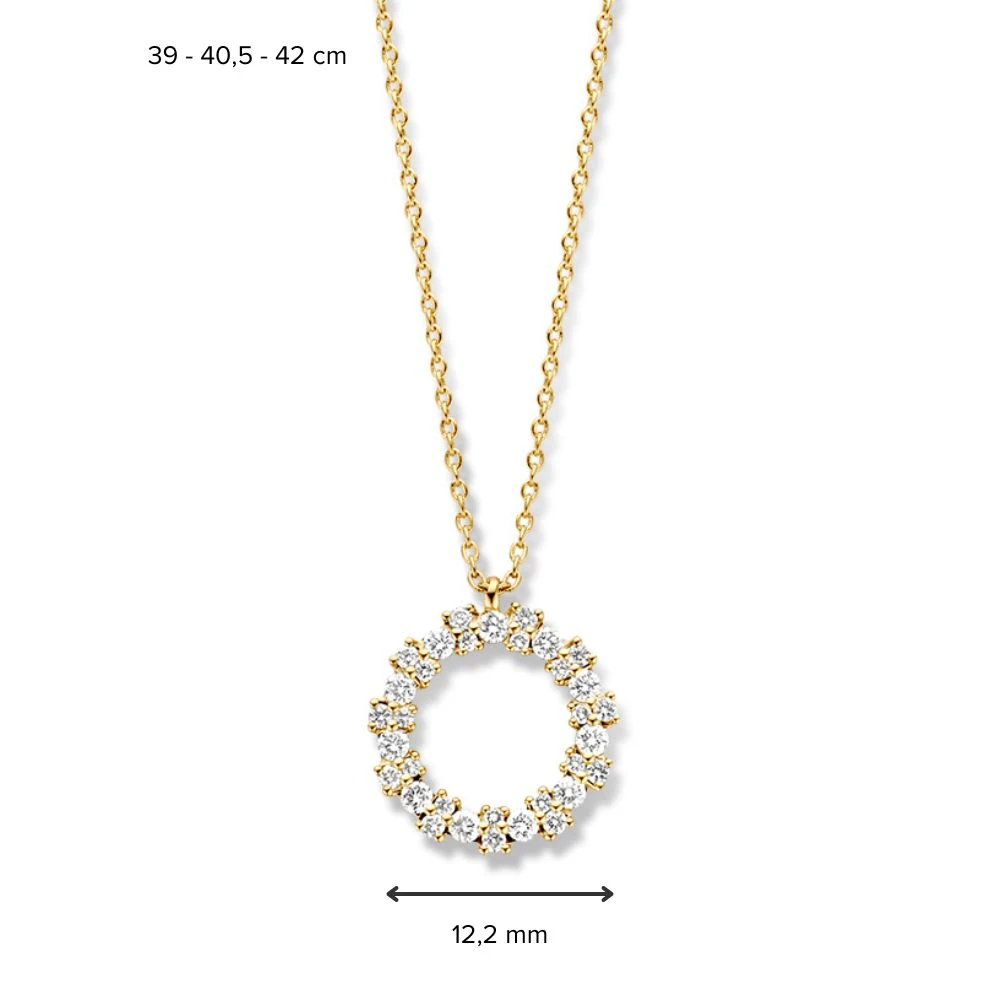 Collier geelgoud briljant 0,28 crt.
