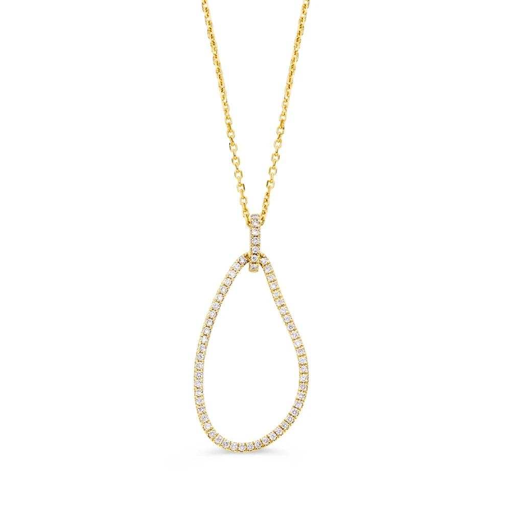 Collier geelgoud briljant 0,29 crt.