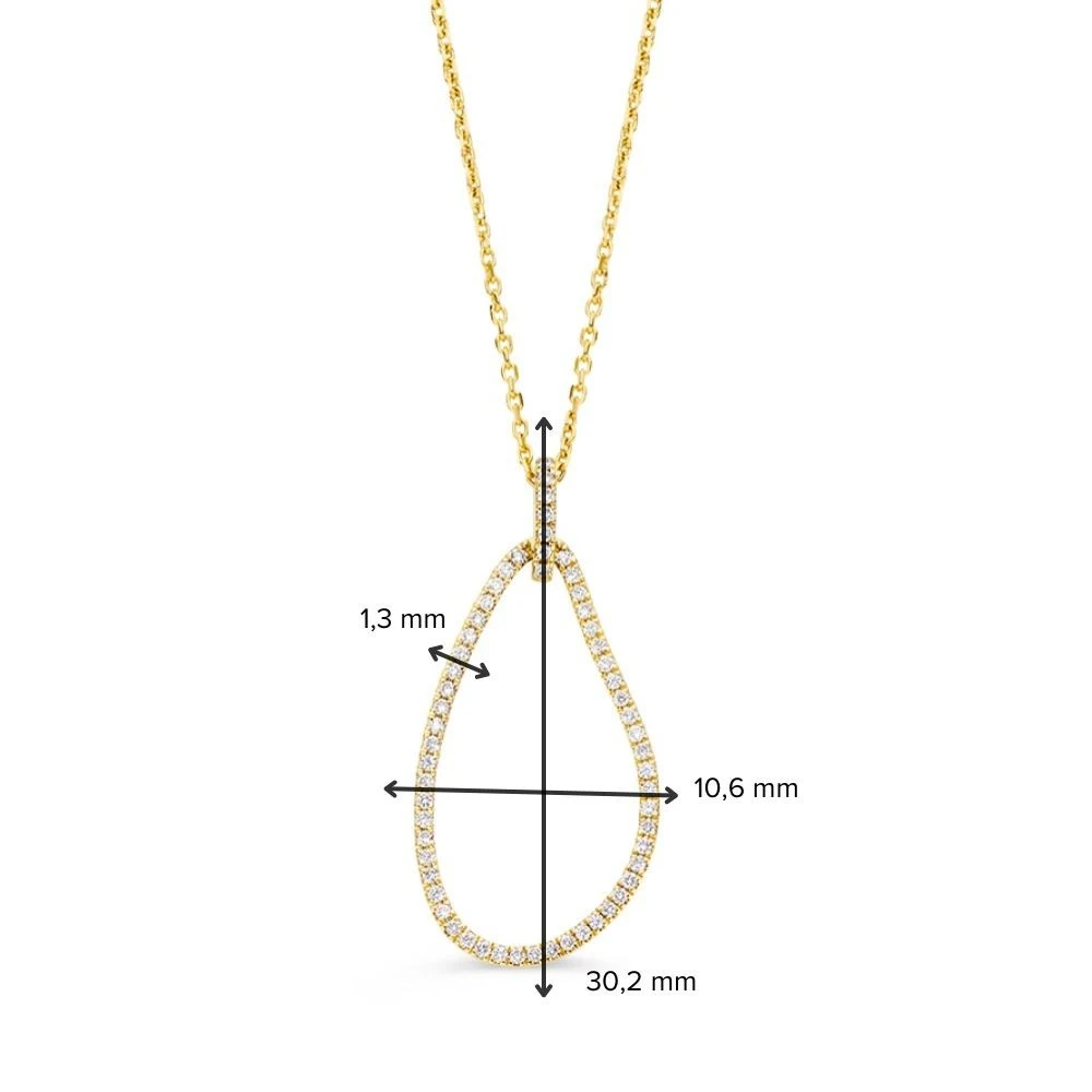 Collier geelgoud briljant 0,29 crt.