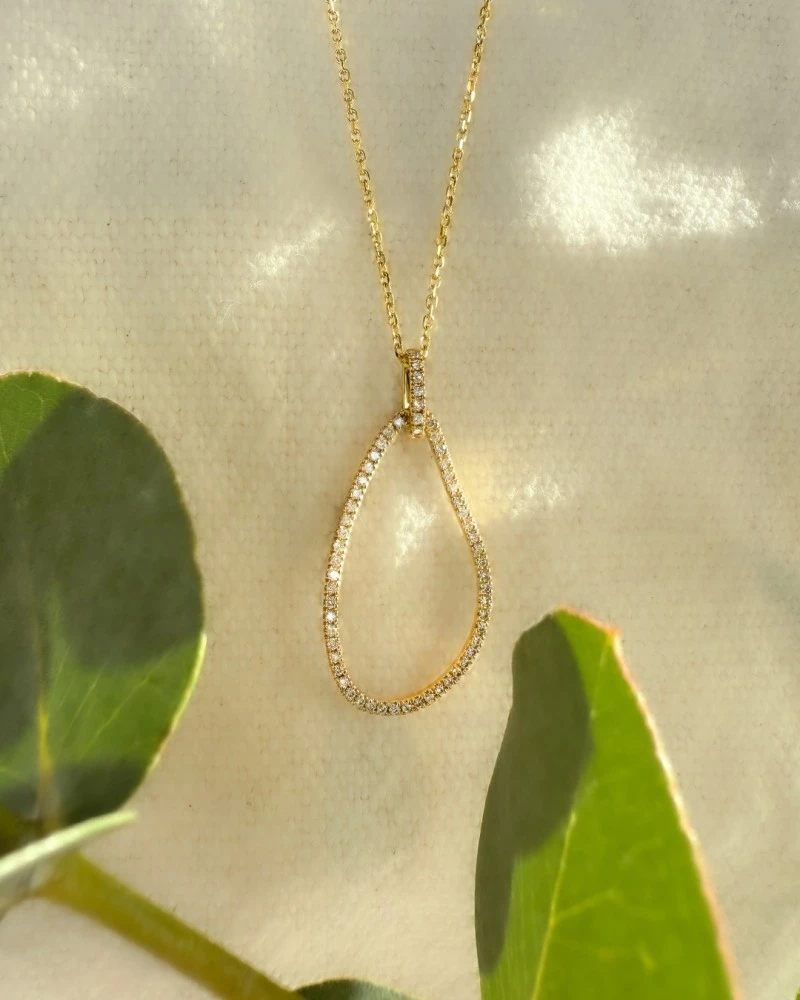 Collier geelgoud briljant 0,29 crt.