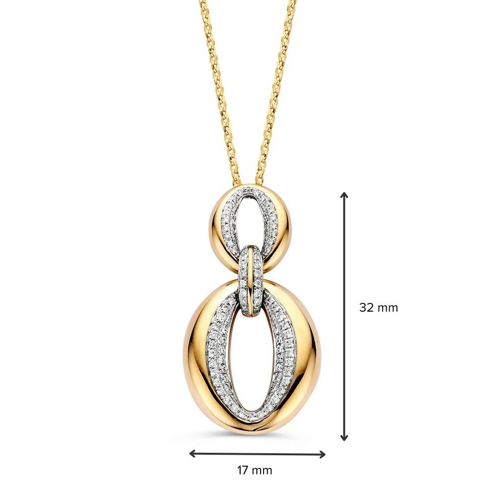 Collier geelgoud briljant 0,32 crt.