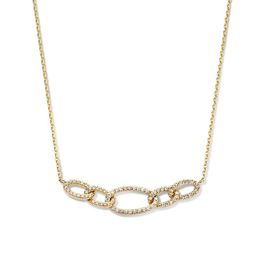 Collier geelgoud briljant 0,36 crt.