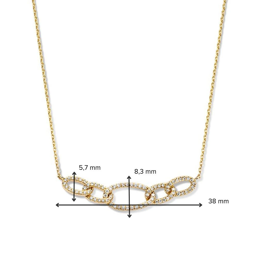 Collier geelgoud briljant 0,36 crt.