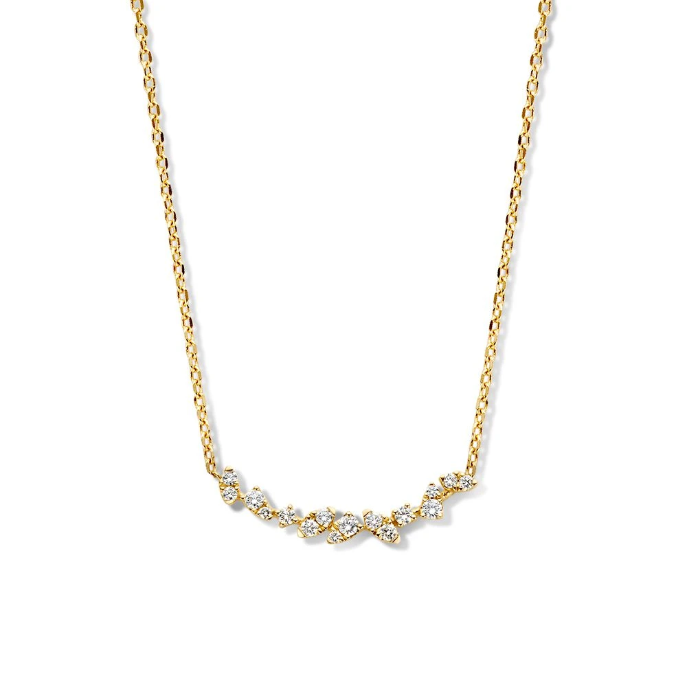 Collier geelgoud briljant 0,37 crt.