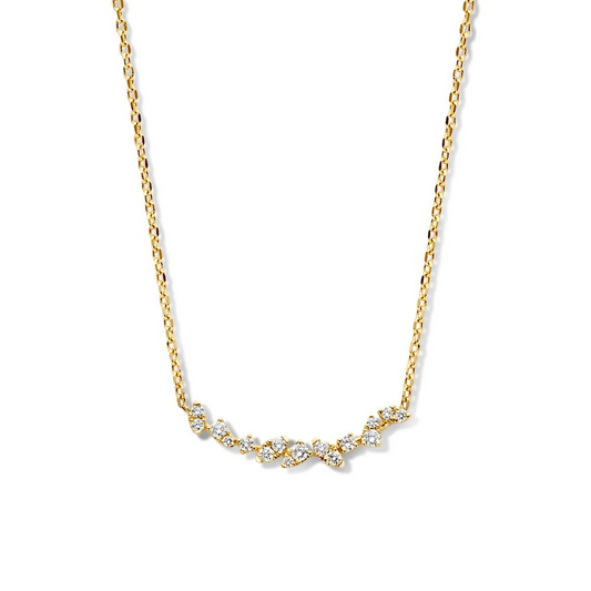 Collier geelgoud briljant 0,37 crt.
