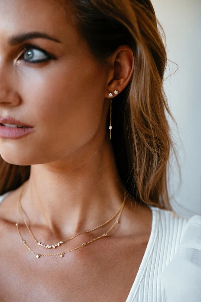 Collier geelgoud briljant 0,37 crt.