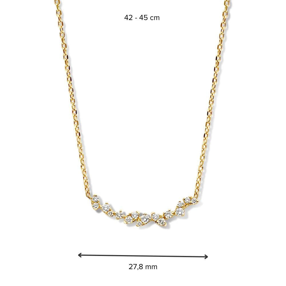 Collier geelgoud briljant 0,37 crt.