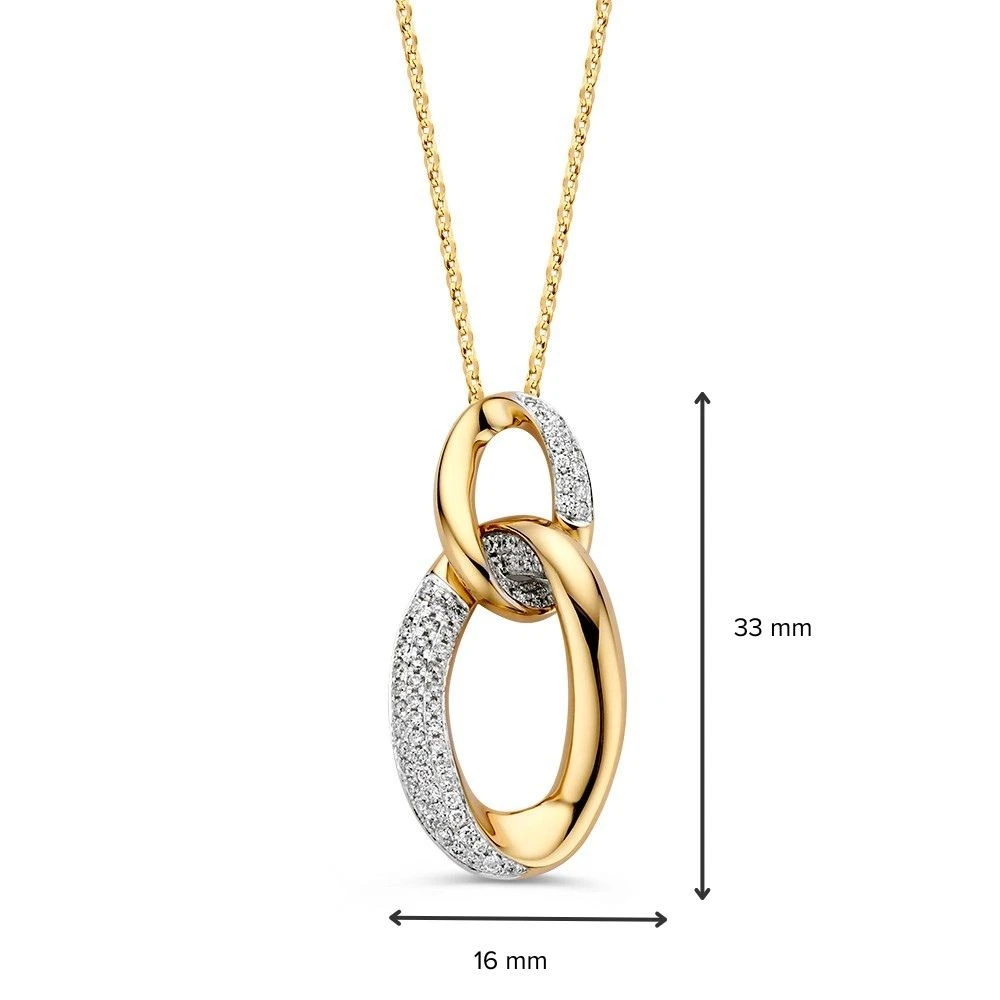 Collier geelgoud briljant 0,39 crt.