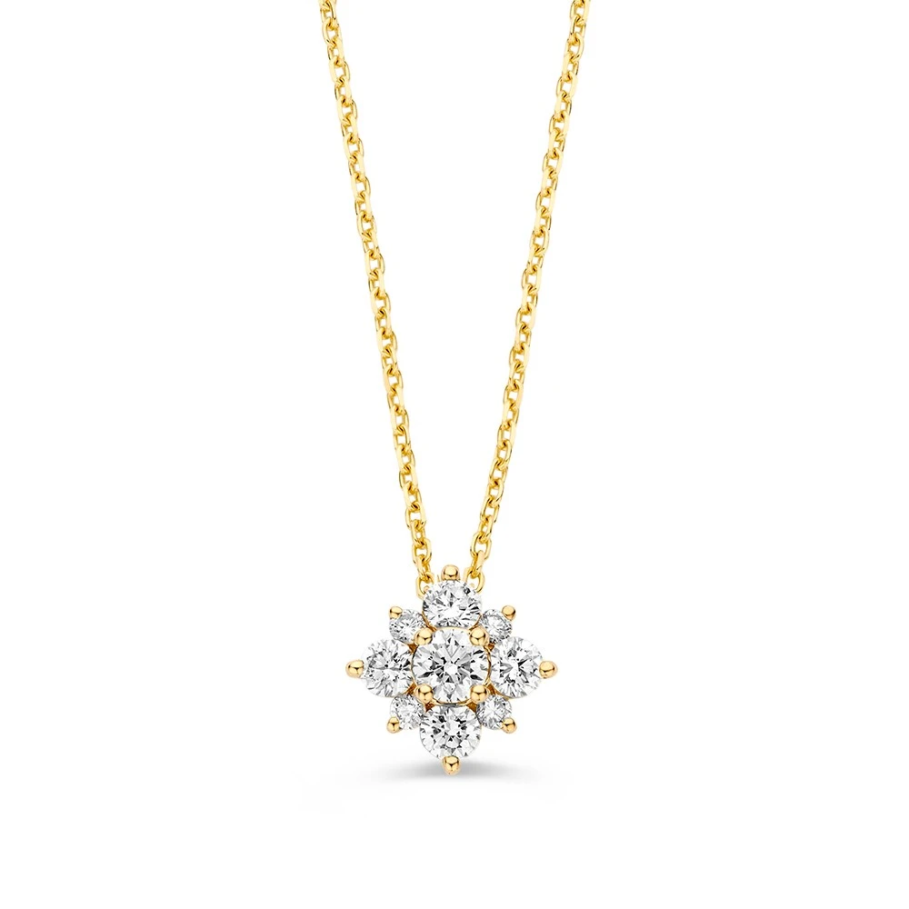 Collier geelgoud briljant 0,49 crt.