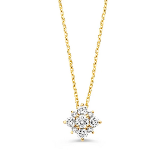 Collier geelgoud briljant 0,49 crt.