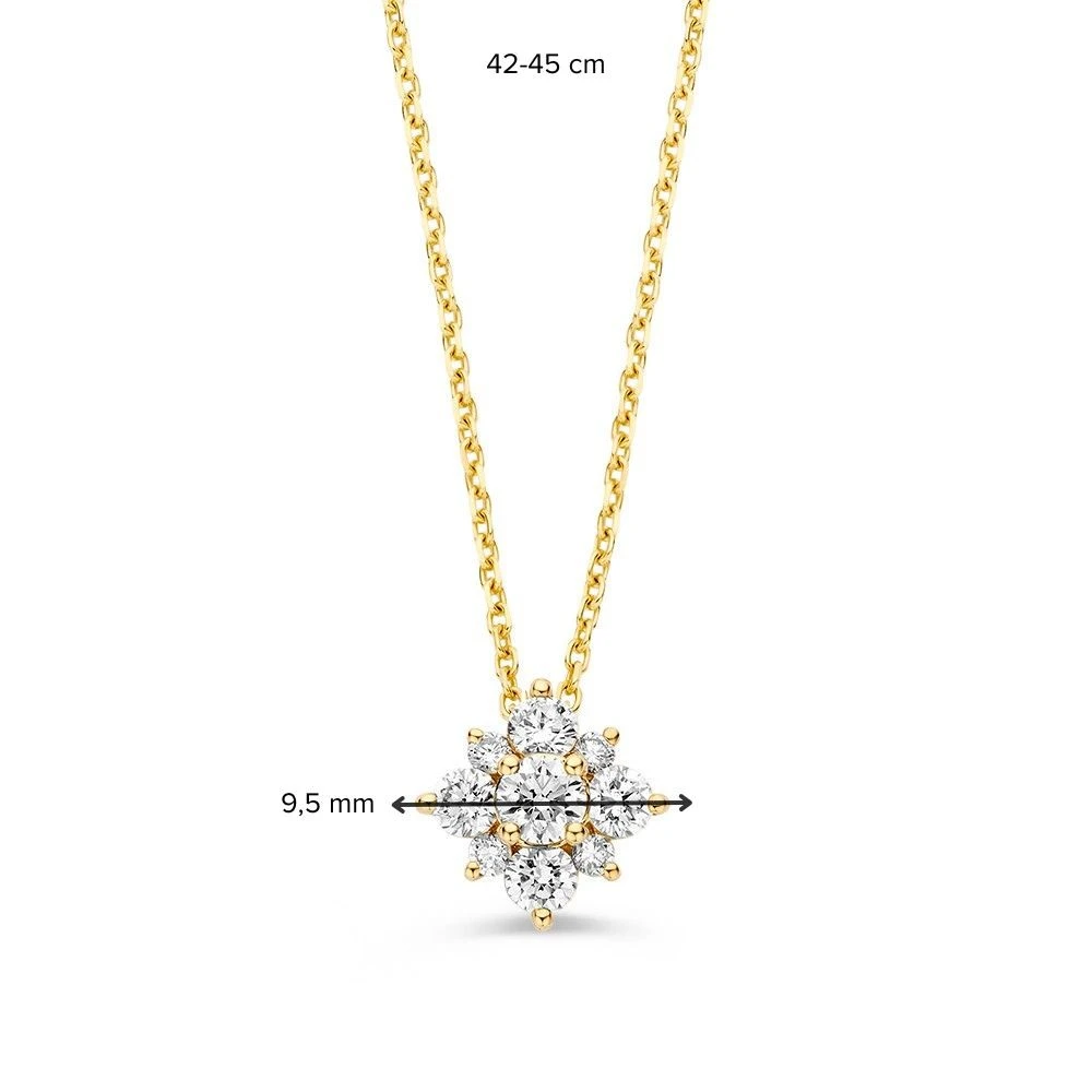 Collier geelgoud briljant 0,49 crt.