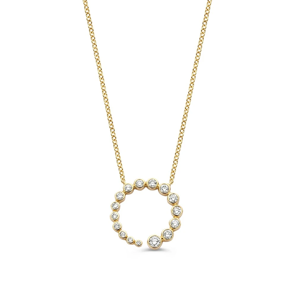 Collier geelgoud briljant 0,50 crt.