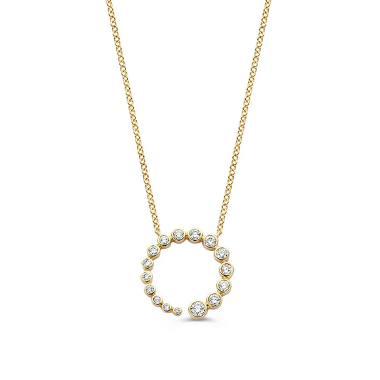 Collier geelgoud briljant 0,50 crt.