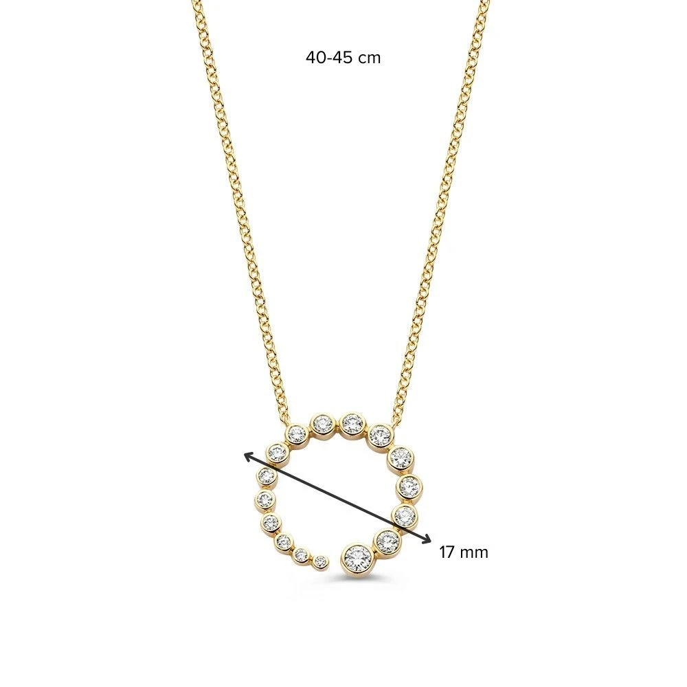 Collier geelgoud briljant 0,50 crt.