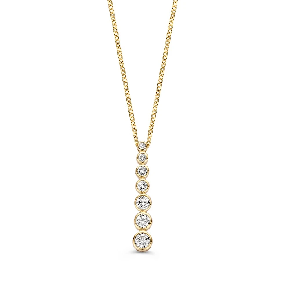 Collier geelgoud briljant 0,50 crt.