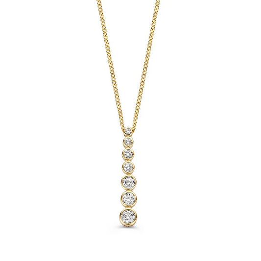 Collier geelgoud briljant 0,50 crt.