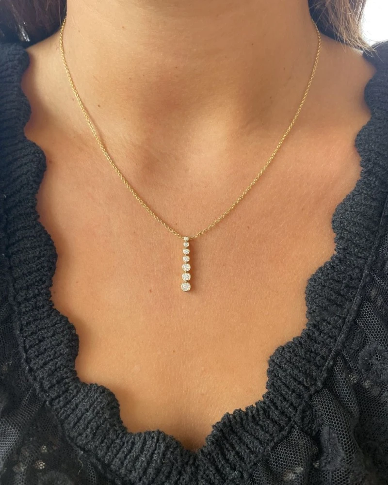 Collier geelgoud briljant 0,50 crt.