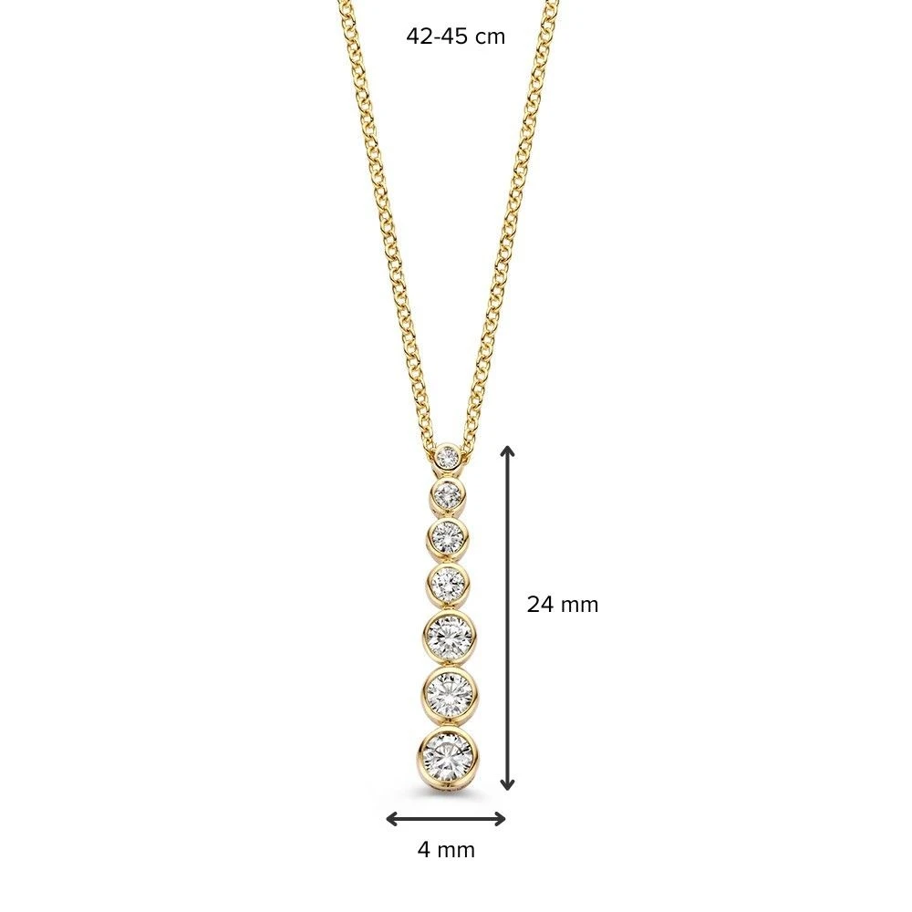 Collier geelgoud briljant 0,50 crt.