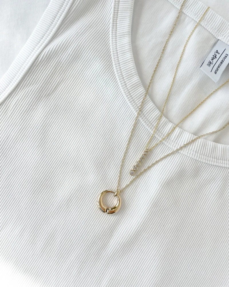 Collier geelgoud briljant 0,50 crt.