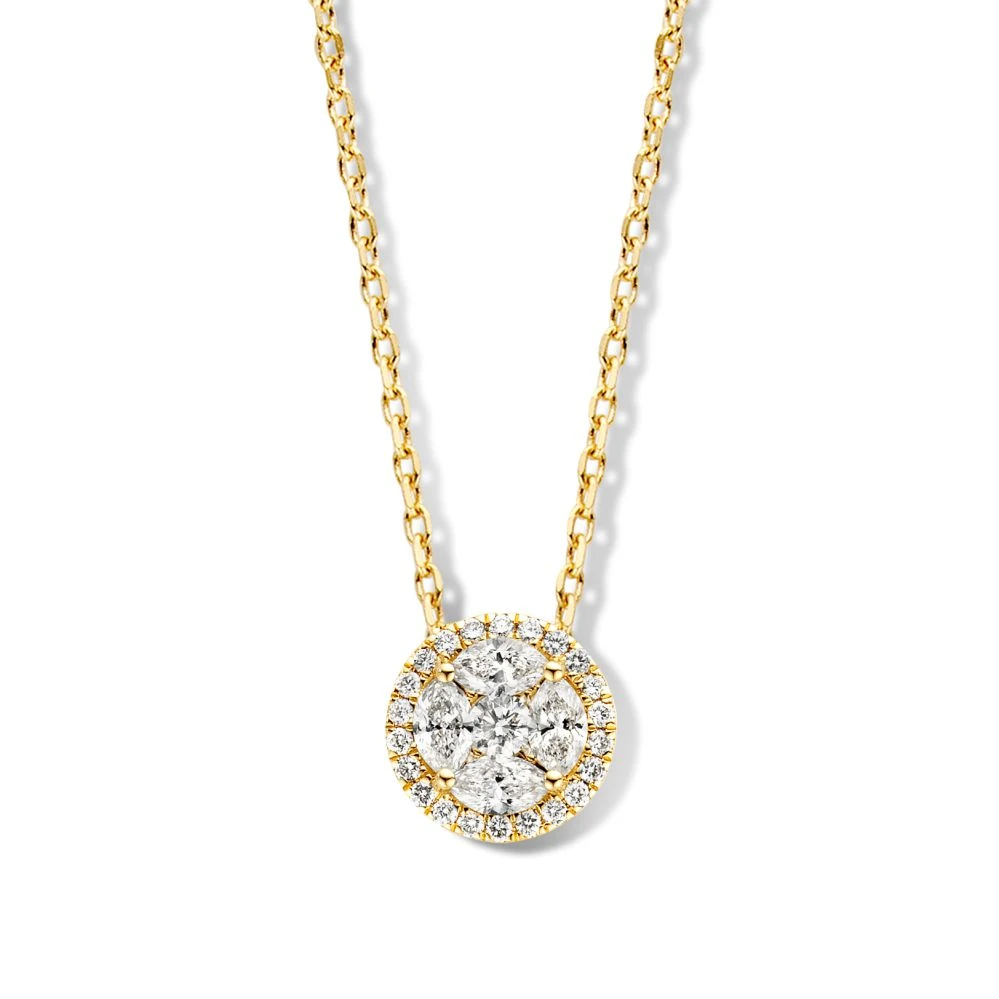 Collier geelgoud briljant 0,80 crt.