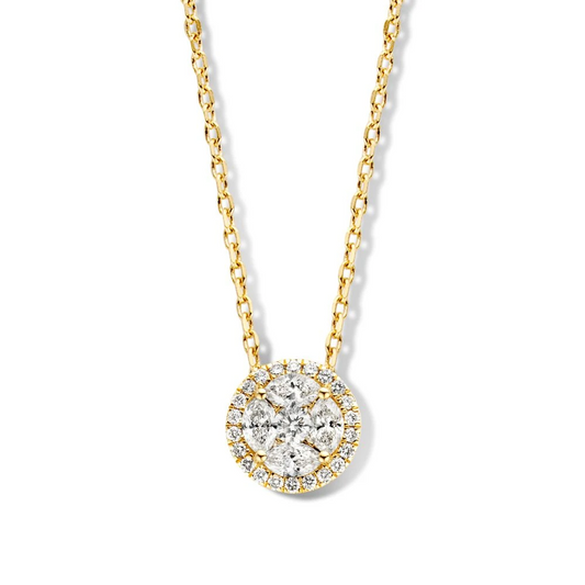 Collier geelgoud briljant 0,80 crt.