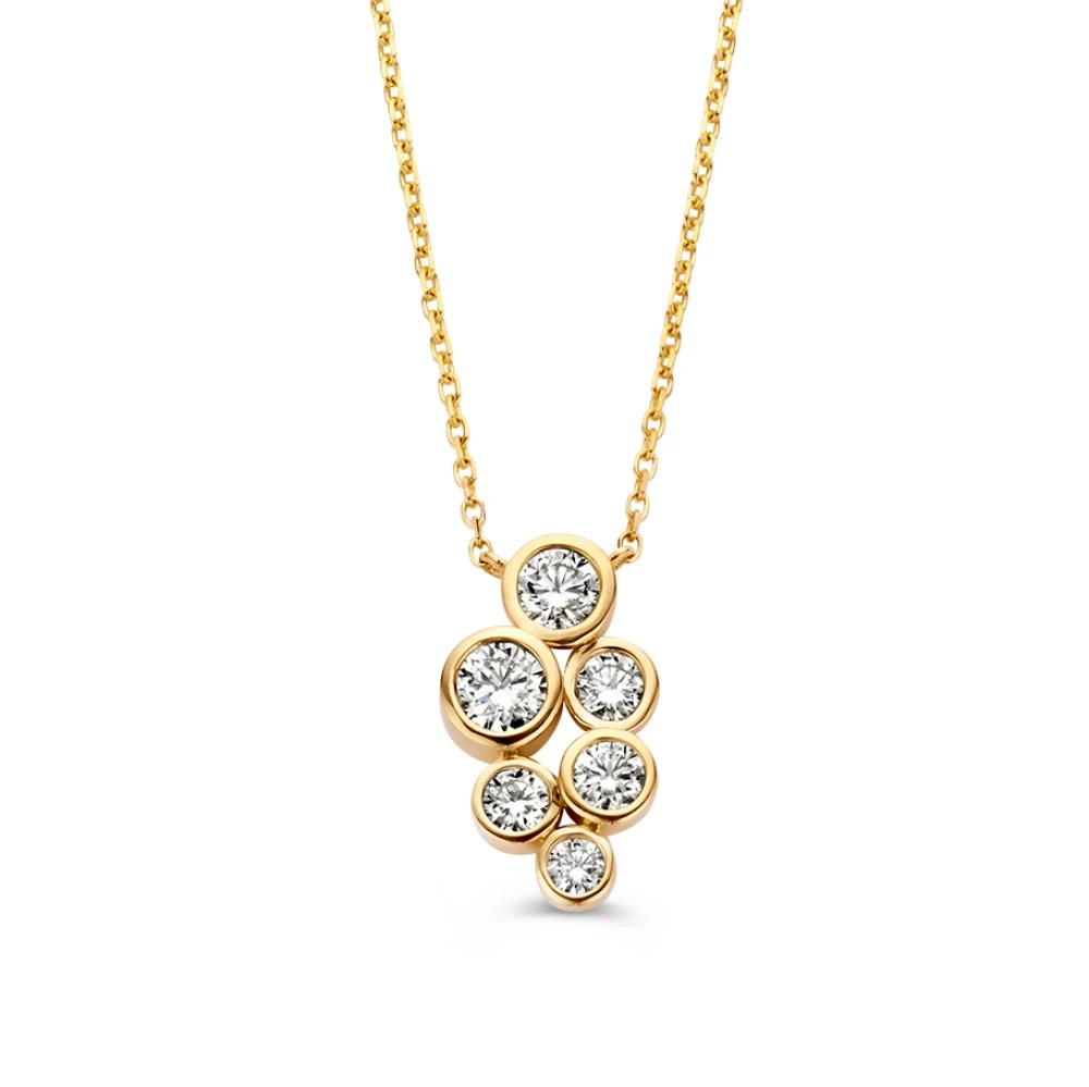 Collier geelgoud briljant 0,81 crt.