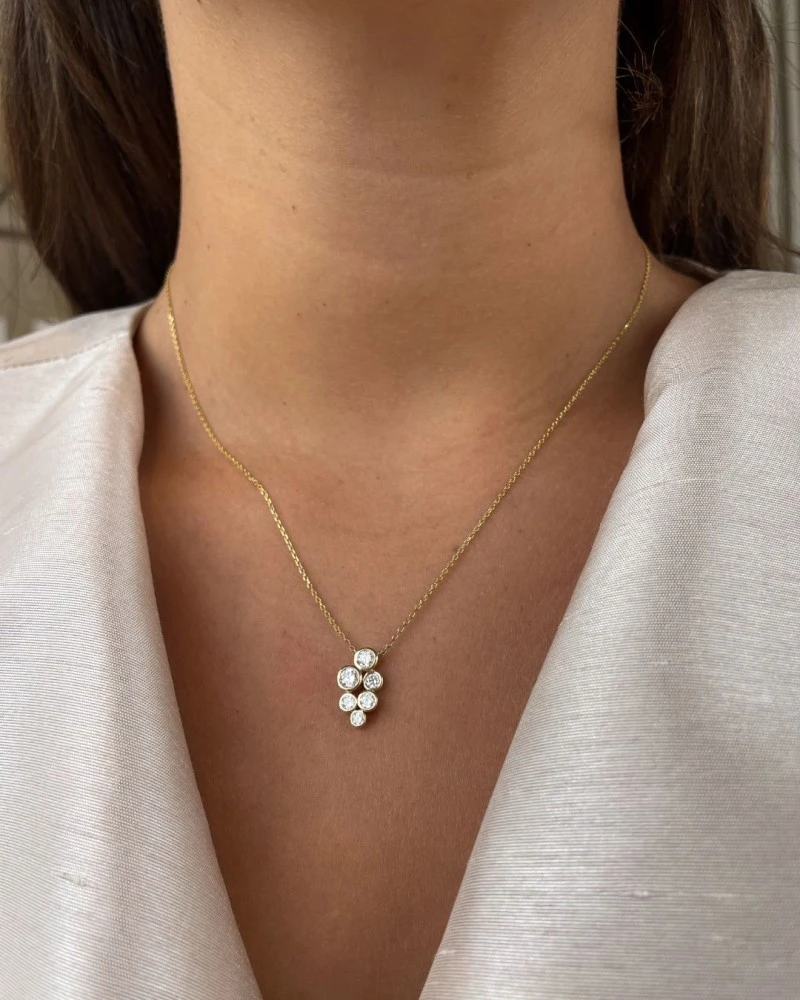 Collier geelgoud briljant 0,81 crt.