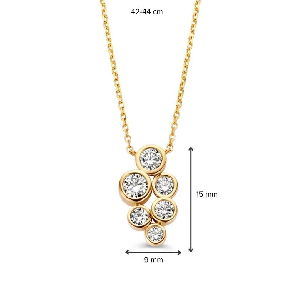 Collier geelgoud briljant 0,81 crt.