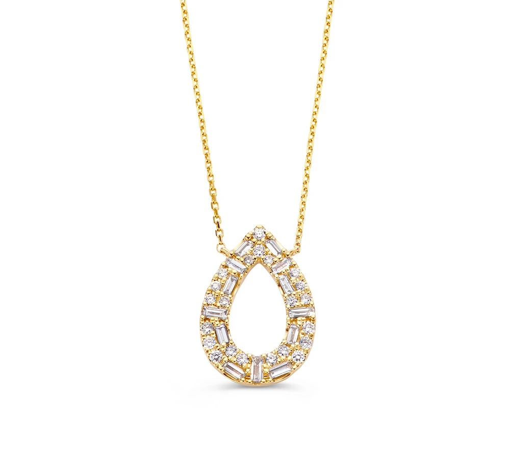 Collier geelgoud briljant 0,81 crt.