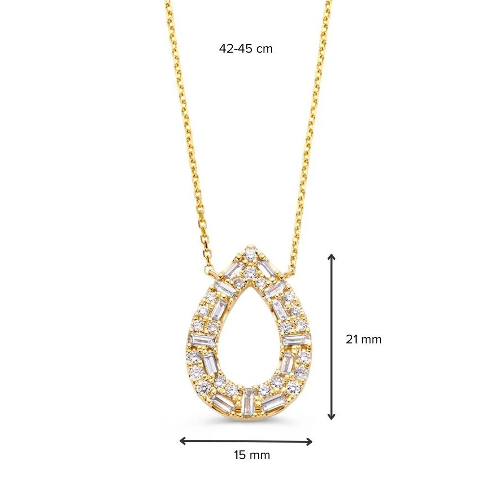 Collier geelgoud briljant 0,81 crt.