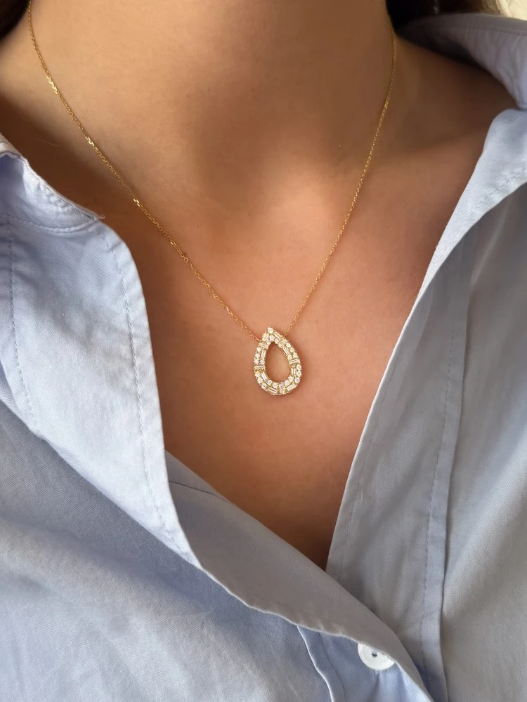 Collier geelgoud briljant 0,81 crt.