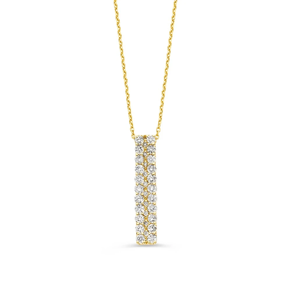 Collier geelgoud briljant 0,95 crt.