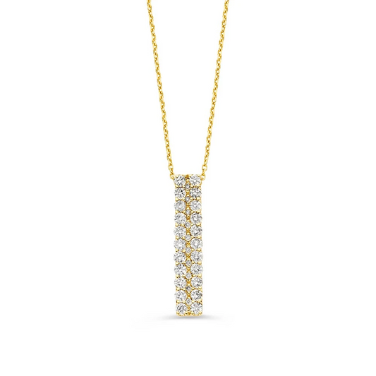 Collier geelgoud briljant 0,95 crt.