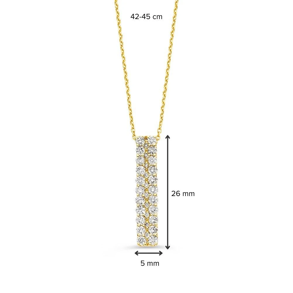 Collier geelgoud briljant 0,95 crt.