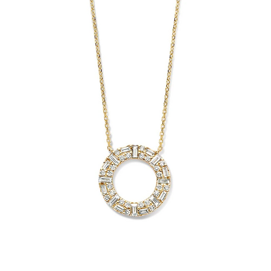 Collier geelgoud briljant 0,98 crt.