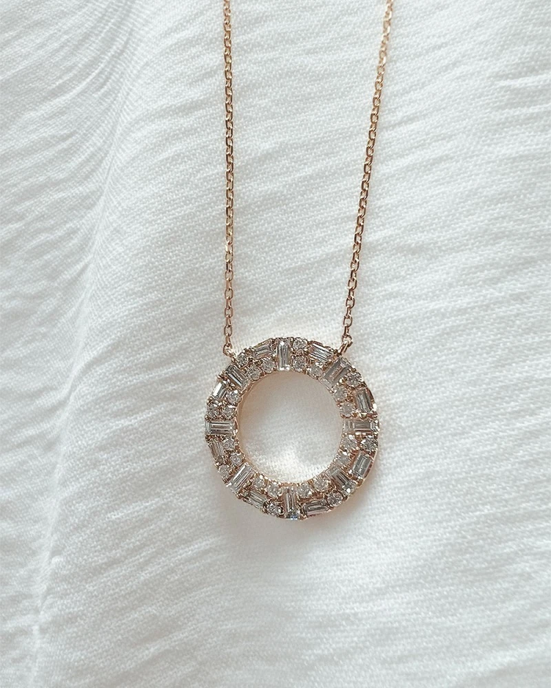 Collier geelgoud briljant 0,98 crt.