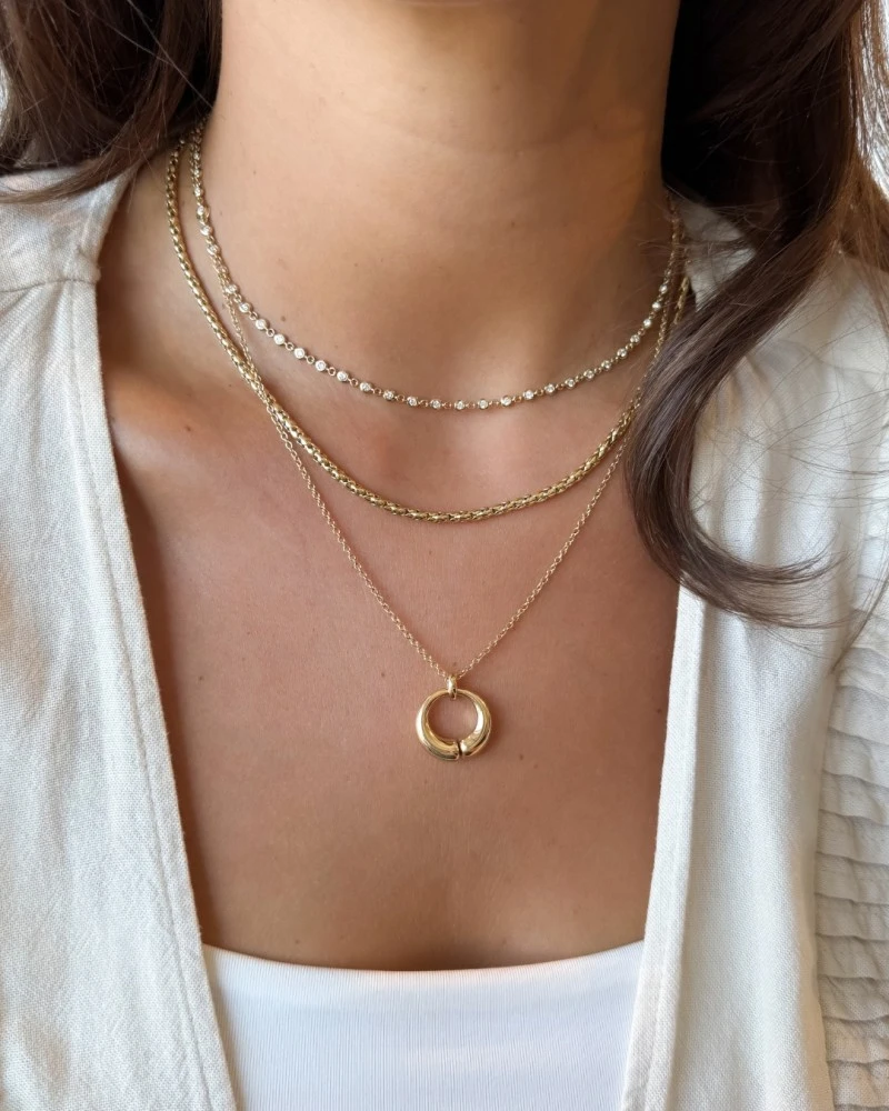 Collier geelgoud briljant 1,51 crt.