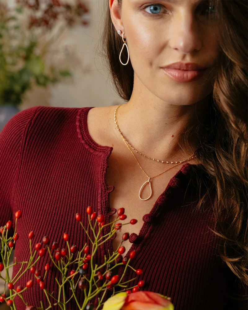 Collier geelgoud briljant 1,51 crt.