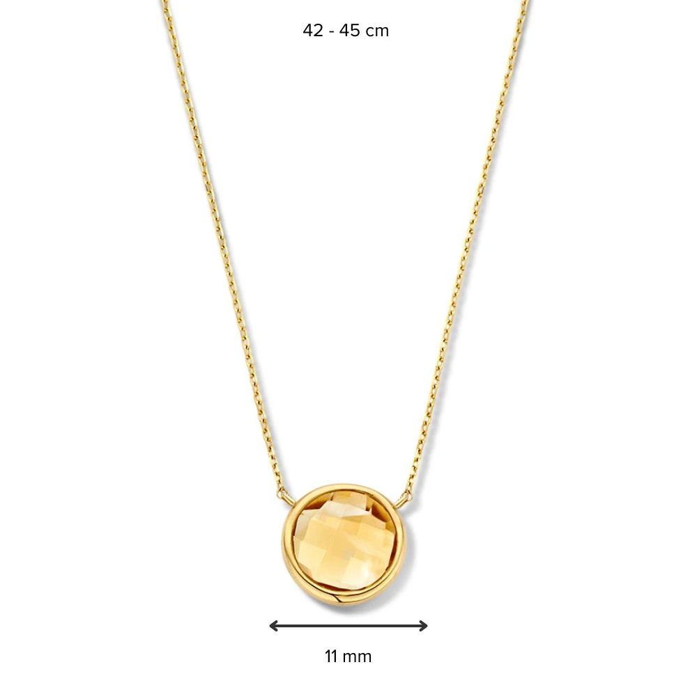 Collier geelgoud citrien