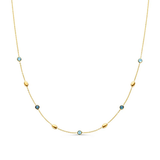 Collier geelgoud edelsteen